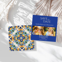Talavera azulejo blue tile vintage Mexican wedding