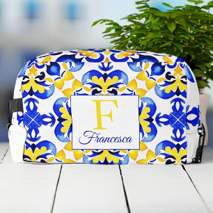 Talavera azulejo blue tiles bridesmaid gifts dopp kit