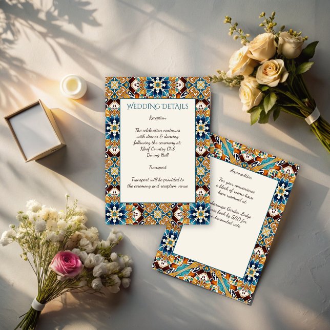 Talavera azulejo tile vintage Mexican wedding Enclosure Card (Talavera azulejo tile vintage Mexican wedding Enclosure Cards wedding invitation suite
)