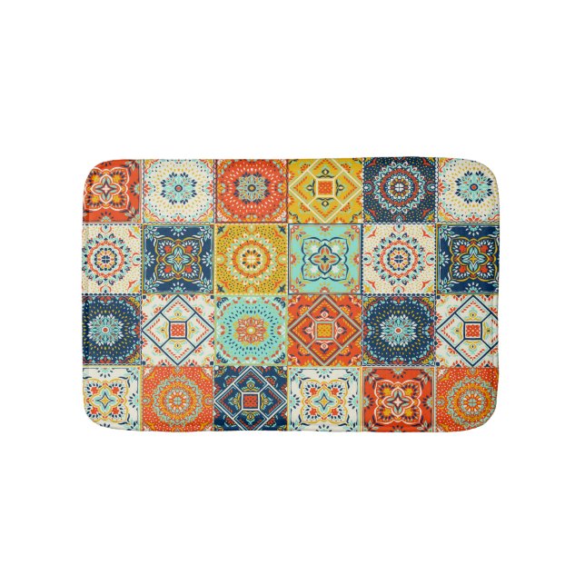 Talavera, Azulejos, Turkish mosaic wallpaper. Bath Mat (Front)