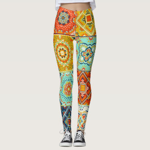 Talavera, Azulejos, Turkish mosaic wallpaper. Leggings