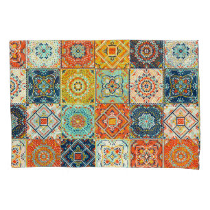 Talavera, Azulejos, Turkish mosaic wallpaper. Pillowcase