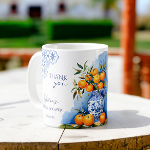 Talavera blue citrus bridal shower favours prizes coffee mug