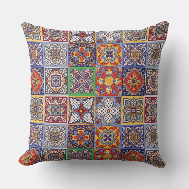 Talavera Design-1 Throw Pillow (Front)