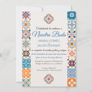 Talavera Floral Fiesta Spanish Wedding Invitation
