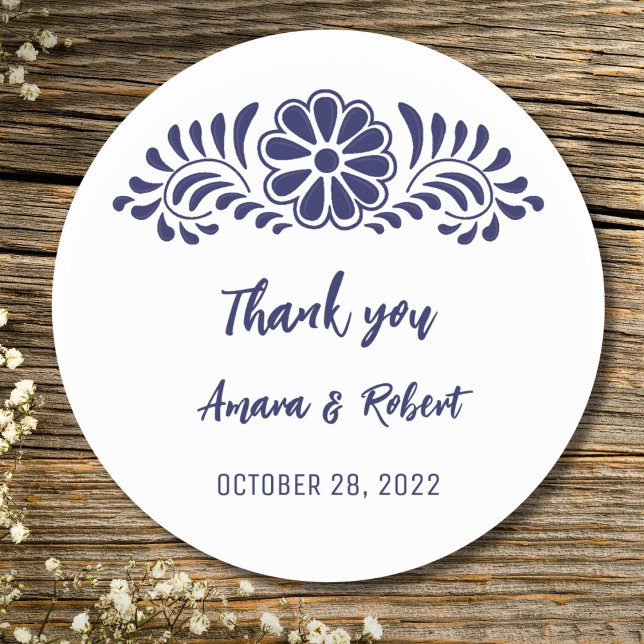 TALAVERA FLOWER CLASSIC ROUND STICKER (Creator Uploaded)