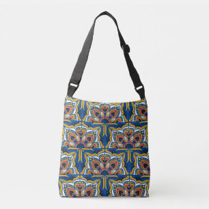 Talavera Indian Mosaic: Ceramic Seamless. Crossbody Bag