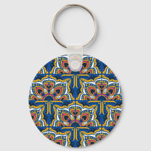 Talavera Indian Mosaic: Ceramic Seamless. Key Ring
