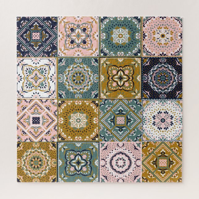 Talavera Indian: Patchwork, Ethnic Mosaic. Jigsaw Puzzle (Vertical)