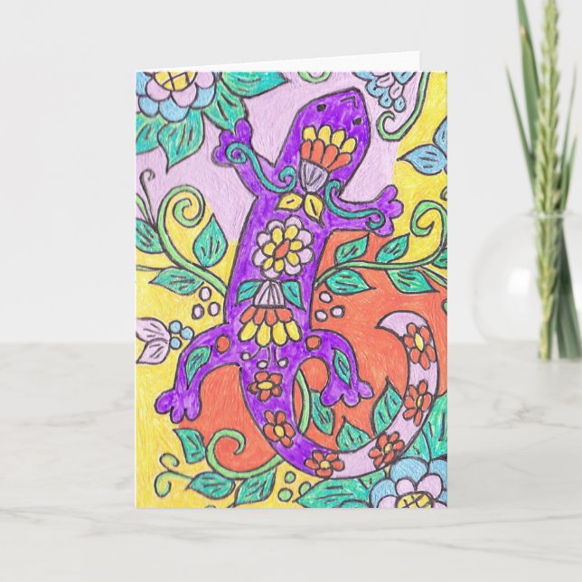 Talavera Lizard Greeting Card (Front)
