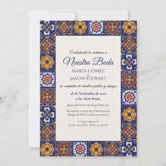 Talavera Majolica Colourful Classic Spanish Weddin Invitation