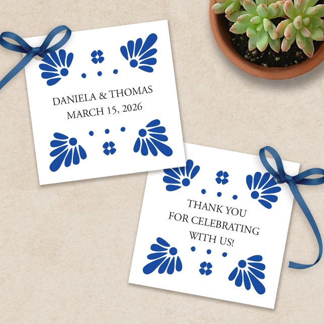 Talavera Mexican Wedding Favour Tags (Talavera Mexican Wedding Favor Tags by Fiesta Valley Print)