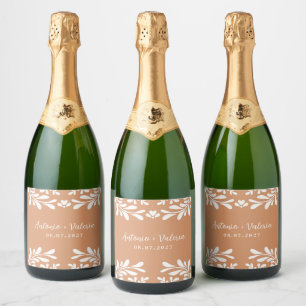 Talavera Mexican Wedding Fiesta Barro Party Favour Sparkling Wine Label