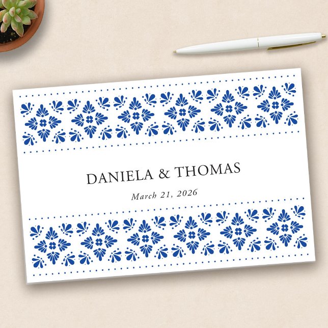 Talavera Mexican Wedding Guestbook (Talavera Mexican Wedding Guestbook by Fiesta Valley Print)