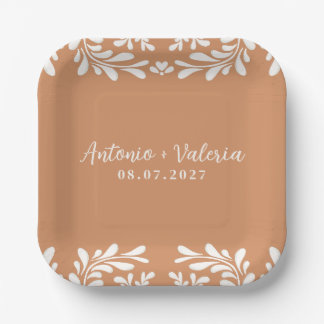 Talavera Mexican Wedding Hacienda Barro Paper Plate