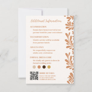 Talavera Mexican Wedding Information Card