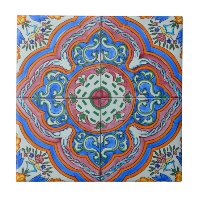 Talavera Mosaic Ceramic Decorative Design Ceramic Tile (Front)