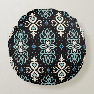 Talavera pattern. Azulejos portugal. Turkish ornam Round Cushion