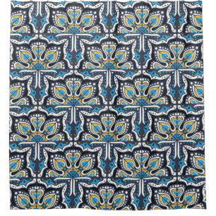 Talavera pattern. Indian patchwork. Azulejos portu Shower Curtain