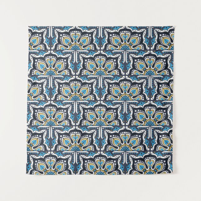 Talavera pattern. Indian patchwork. Azulejos portu Tapestry (Front)