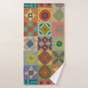 Talavera pattern. Indian patchwork. Turkish orname Bath Towel
