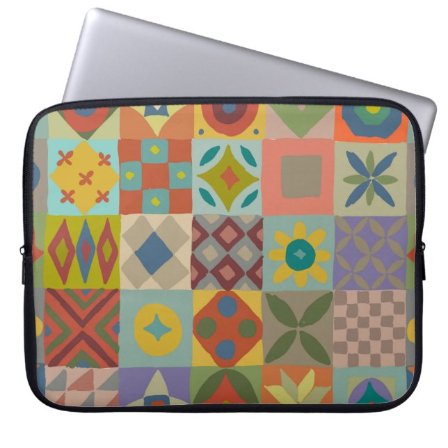 Talavera pattern. Indian patchwork. Turkish orname Laptop Sleeve (Front)