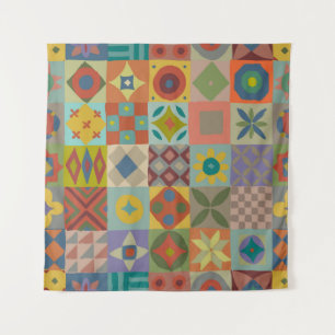 Talavera pattern. Indian patchwork. Turkish orname Tapestry