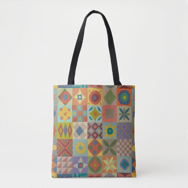Talavera pattern. Indian patchwork. Turkish orname Tote Bag (Front)