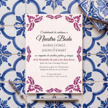 Talavera Red Floral Minimalist Spanish Wedding
