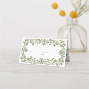 Talavera sage green Mexican wedding Place Card
