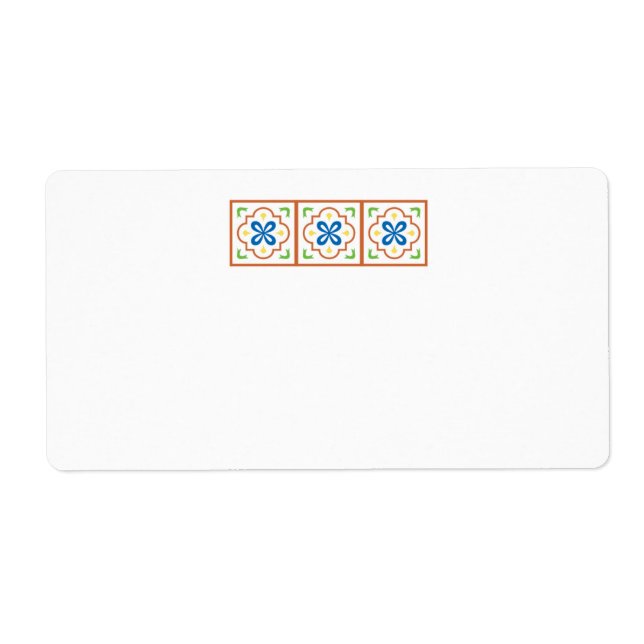 Talavera Spanish Tile Mailing Labels (Front)