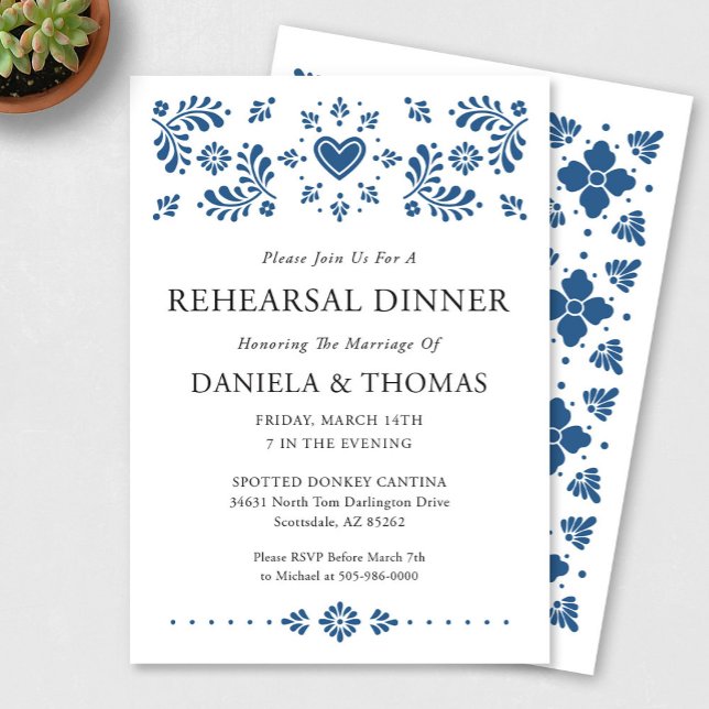 Talavera Style Mexican Rehearsal Dinner Invitation (Creator Uploaded)