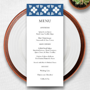 Talavera Style Mexican Wedding Menu Card