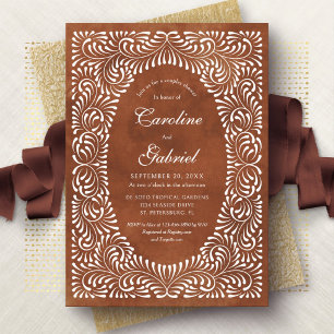 Talavera Terracotta Mexican Couples Shower Invitation
