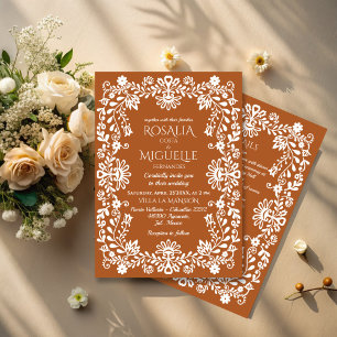 Talavera terracotta Mexican wedding Invitation