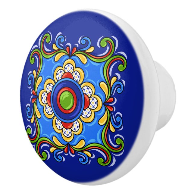 Talavera Tile Ceramic Drawer Knob (Right)