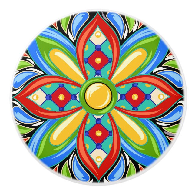Talavera Tile Ceramic Drawer Knob (Front)