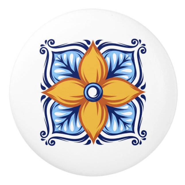 Talavera Tile Ceramic Drawer Knob (Front)