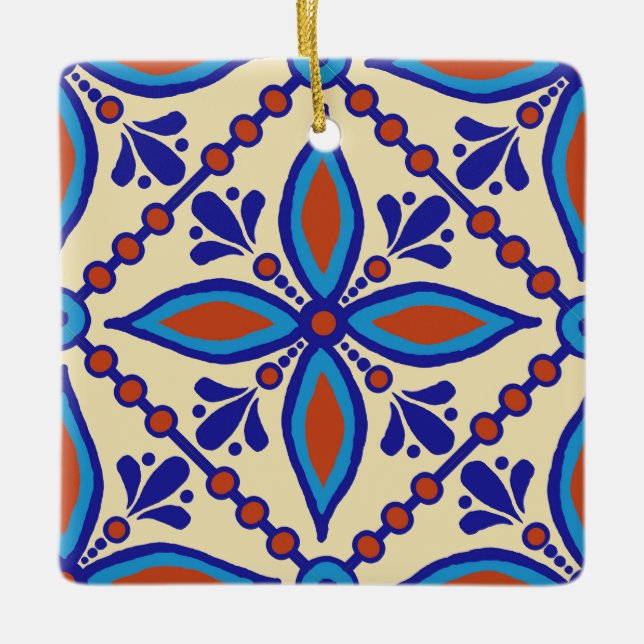 Talavera Tile Ceramic Ornament (Front)