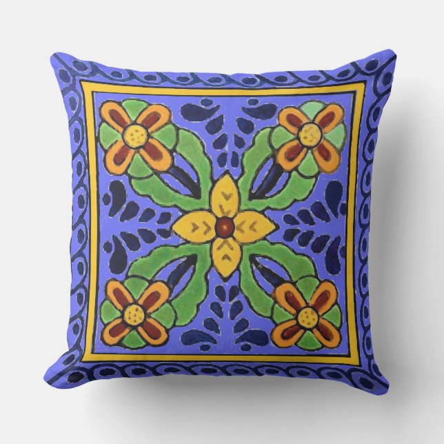 Talavera Tile Cushion (Front)