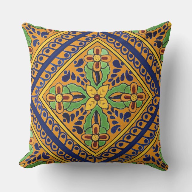 Talavera Tile Cushion (Front)
