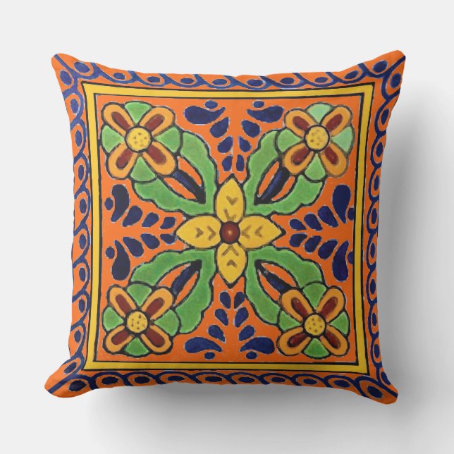 Talavera Tile Cushion (Front)