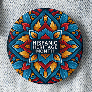 Talavera Tile Hispanic Heritage Month Button