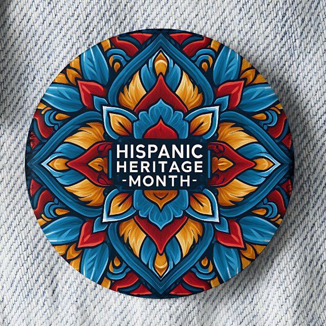 Talavera Tile Hispanic Heritage Month Button (Creator Uploaded)