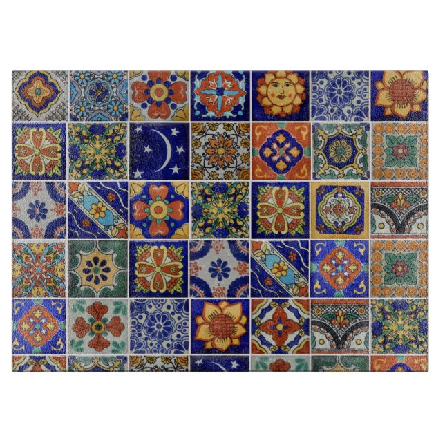 Talavera Tile Image Southwest Style Charcuterie  Cutting Board (Front)