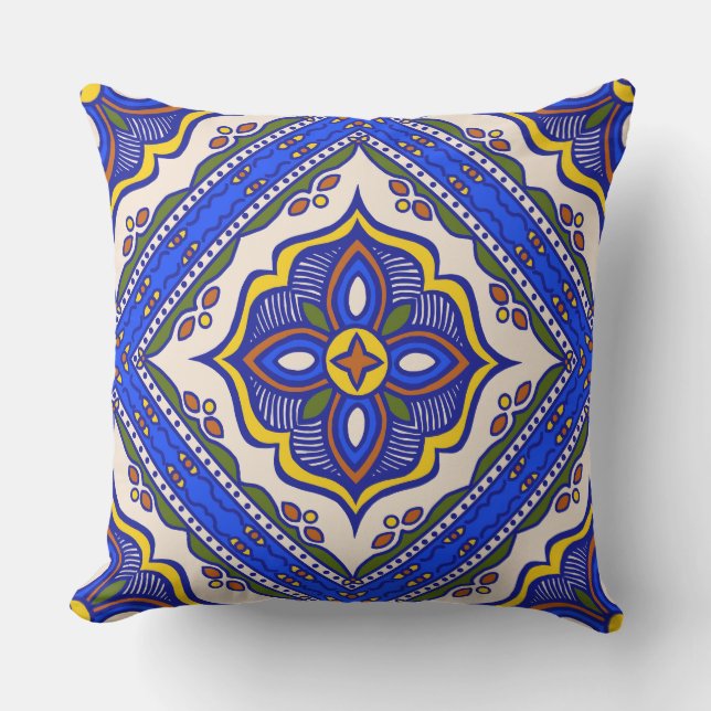 Talavera Tile Outdoor Pillow (Front)