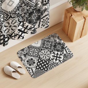Talavera Tles Black White Grey Bath Mat