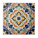 Talavera vintage Mexican wedding favours printed Ceramic Tile<br><div class="desc">Azulejo blue Portuguese Talavera tiles vintage Mexican hacienda wedding favours printed ceramic tiles Mediterranean ornate Talavera tile pattern tiles  makes a lovely keepsake favour for your guests Hacienda style wedding  talavera fiesta</div>
