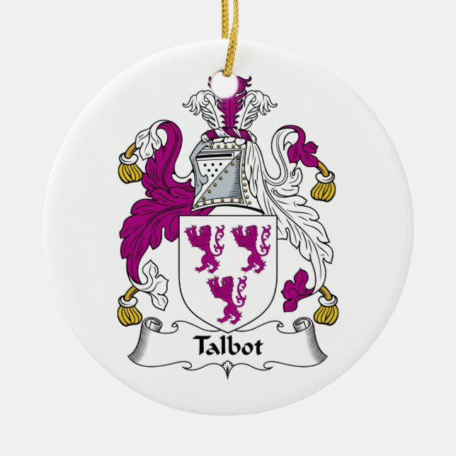 Talbot Family Crest Ceramic Ornament (Front)