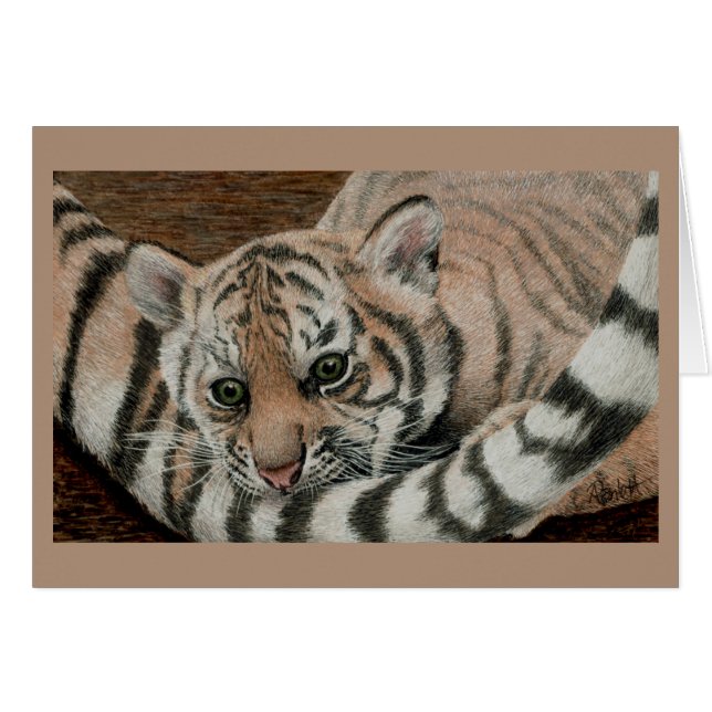 "Tale of the Tail" - Tiger Cub Card (Front Horizontal)